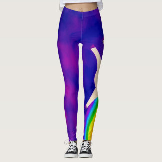 Unicorns und Regenbogenwatercolor-Party-Gang Leggings