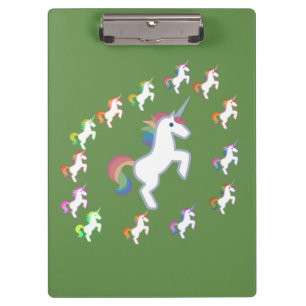 Unicorns Unicorn und mehr mehrfarbige Unicorn Klemmbrett