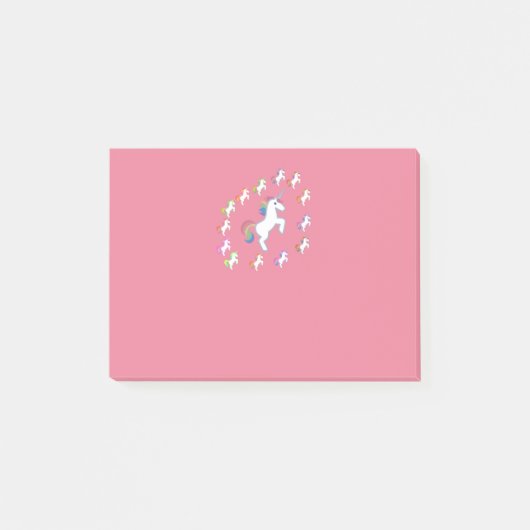 Unicorns Unicorn und mehr mehrfarbige Unicorn Post-it Klebezettel (Vorderseite)