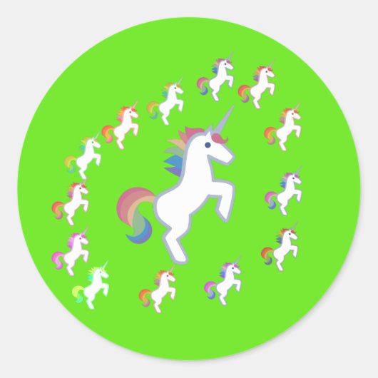 Unicorns Unicorn und mehr mehrfarbige Unicorn Runder Aufkleber (Vorderseite)