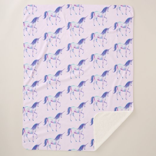 Unicorns Wasserfarbe Sherpadecke (Vorderseite)