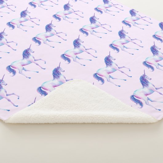 Unicorns Wasserfarbe Sherpadecke (3/4)