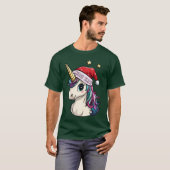 Unicorns Weihnachtsmädchen T-Shirt (Vorne ganz)