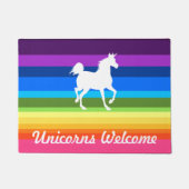 Unicorns Welcome Rainbow Fußmatte (Vorderseite)
