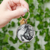 Unicornsschwarzer Unicorn-schwarzes u. weißes Schlüsselanhänger (Hand)