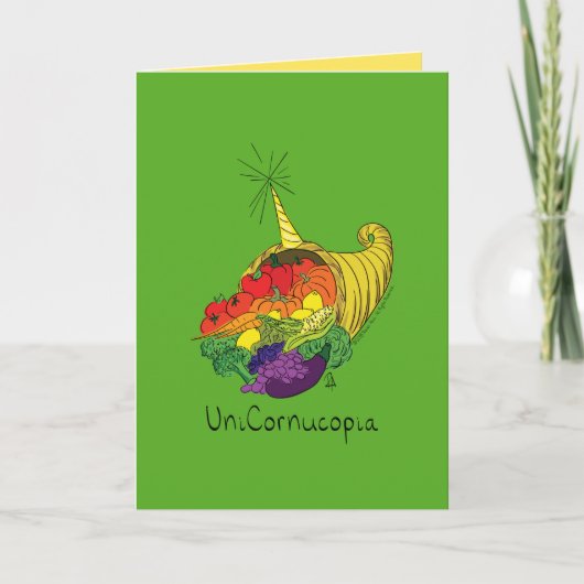 Unicornucopia Erntedank Grußkarte Karte (Vorderseite)