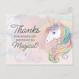 Unicoro Geburtstagsparty danke Postkarte