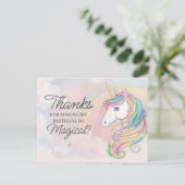 Unicoro Geburtstagsparty danke Postkarte (Stehend Vorderseite)