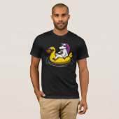 Unicoro Riding Bath Duck Float Funny Pool Party T-Shirt (Vorne ganz)
