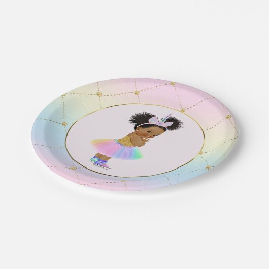 Unicoron Babyduschpapier-Teller Pappteller (Schrägansicht)