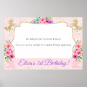 Unicoron Foto Stand Frame Prop Poster Gold Floral (Vorne)