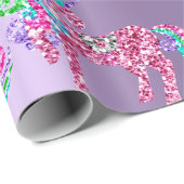 Unicoron Funkelnd Glitzer Pink Fairly VIP Lila Geschenkpapier (Rolleneckpunkt)