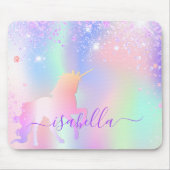 Unicoron Glitzer Staub rosa Rosengold Regenbogen Mousepad (Vorne)