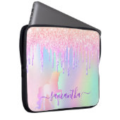 Unicoron Glitzer Tropfen Regenbogenname iridescent Laptopschutzhülle (Vorne Rechts)