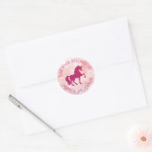 Unicoron hellrosa Bücherschleif Runder Aufkleber (Umschlag)