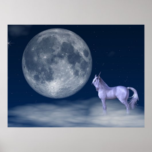 Unicoron Moon Magic Wall Art Poster Print (Vorne)
