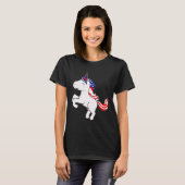 Unicoron Off White Patriotic USA Flag Mane Cartoon T-Shirt (Vorne ganz)