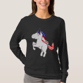 Unicoron Off White Patriotic USA Flag Mane Cartoon T-Shirt (Vorderseite)