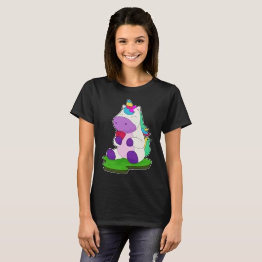 Unicoron Poker Poker Karten Kartenspiel T-Shirt (Vorne ganz)