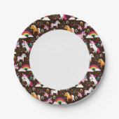 Unicoron Regenbogen-Pferd Pappteller (Vorderseite)