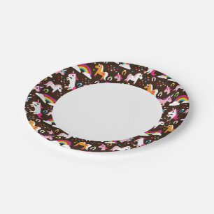 Unicoron Regenbogen-Pferd Pappteller