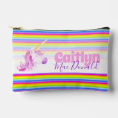 Unicoron Regenbogenstreifen, benutzerdefinierte Bl Zubehörtasche (Vorderseite)