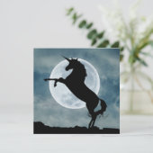 Unicoron Silhouette Full Moon House Erwärmung Part Einladung (Stehend Vorderseite)