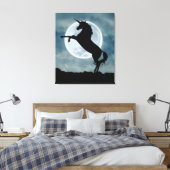 Unicoron Silhouette Full Moon Night Sky Leinwanddruck (Insitu (Schlafzimmer))