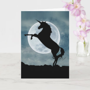 Unicoron Silhouette Vollmond Magisches Zitat Allge Karte