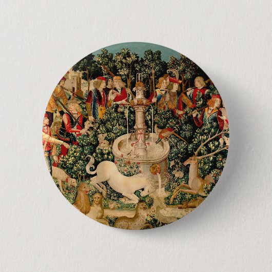 Unicoron Tapestries gefunden Mythos vom Mittelalte Button (Vorderseite)