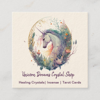 Unicoron und Blume Square Business Card Quadratische Visitenkarte