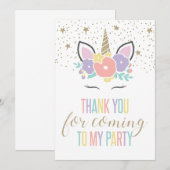 Unicorone Geburtstagsparty danke Karte (Vorne/Hinten)