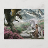 Unicoror Kriegerfantasy-Kampf mit Dragon Postkarte (Vorderseite)