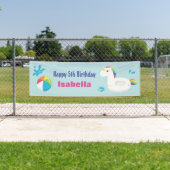 Unicorpool Float Summer Birthday Party Banner (Insitu)