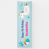 Unicorpool Float Summer Birthday Party Banner (Vertikal)