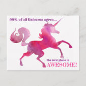 Unicorrosa Lila Wasserfarbe Neue Adresskarte Ankündigungspostkarte (Vorderseite)