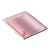 Unicorrosa Rosengold Glitzer Tropfen Metallische B Notizblock (angewinkelt)