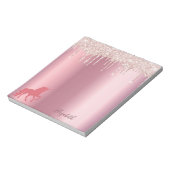 Unicorrosa Rosengold Glitzer Tropfen Metallische B Notizblock (Rotiert)