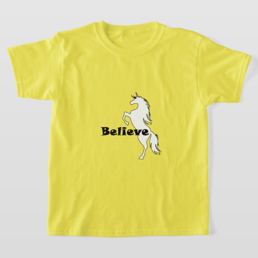 Unicorve Glaube Design - Der T - Shirt für Mädchen (Ablage )