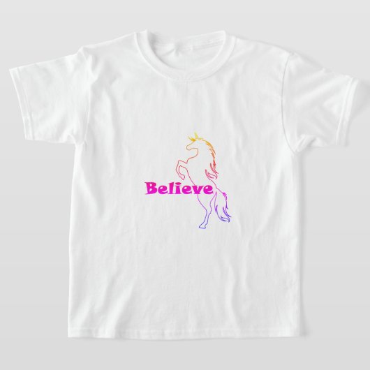 Unicorve Glaube Design - Der T - Shirt für Mädchen (Ablage )
