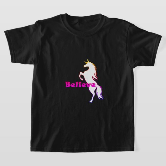Unicorve Glaube Design - Der T - Shirt für Mädchen (Ablage )