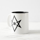 unicursal Hexagram Zweifarbige Tasse (Vorderseite Links)