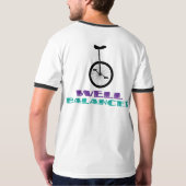 UNICYCLE-gut ausgewogenes WECKER-T-SHIRT T-Shirt (Rückseite)