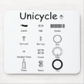Unicycle parts mousepad (Vorne)