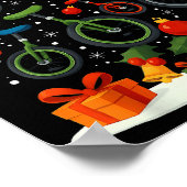 Unicycling Unicycle Christmas Tree Xmas  Poster (Ecke)