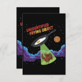  Unidentified Frying Object Funny UFO Turkey Abduc Dankeskarte (Vorne/Hinten)