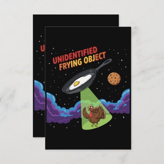 Unidentified Frying Object Funny UFO Turkey Abduc Dankeskarte (Vorne/Hinten)