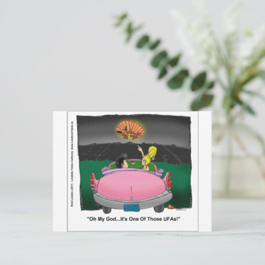 Unidentifizierte Flying Armadillo UFA Funny Gifts Postkarte (Stehend Vorderseite)