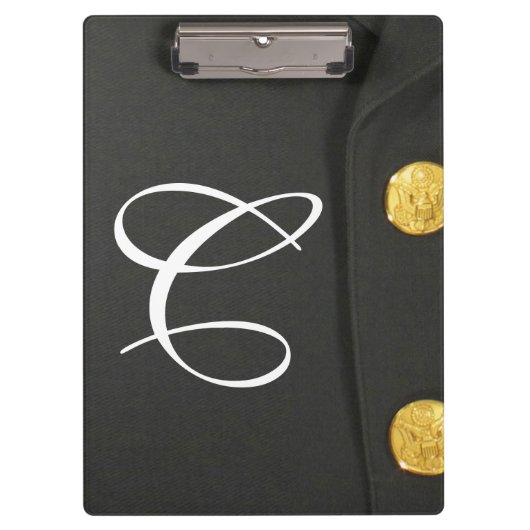 Uniform der Armee Klasse A Monogramm Initial Klemm Klemmbrett (Vorderseite)