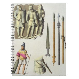 Uniform und Waffen der römischen Legionaries, von Notizblock